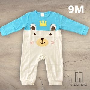 9 Month New Infant Bear King Long Sleeve Romper For Boys